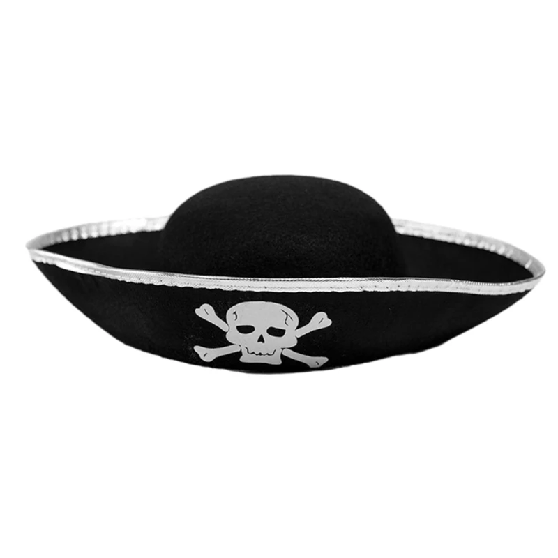 Y166 Пиратская пиратская шляпа с закатанными полями для женщин Банкет Вечеринка Хэллоуин Треугольная шляпа Маскарад Вечеринка Взрослые Аксессуары для волос Изображение 0
