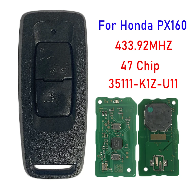 Для Honda PCX PCX160 мотоцикл Дистанционный ключ 2 кнопки 433,92 МГц 47 Чип FCCID 35111-K1Z-U11 Изображение 0