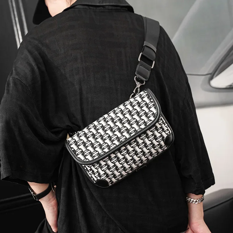 Модная жаккардовая холщовая сумка-мессенджер Мужские сумки через плечо с клапаном Брендовая дизайнерская сумка через плечо для мужчин Сумки мужские кроссбози сумки Изображение 0