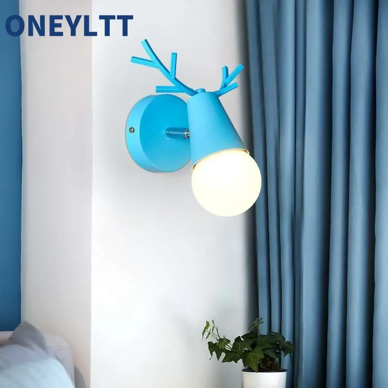Скандинавский настенный светильник креативный и персонализированный настенный светильник из рога оленя, гостиная, спальня, прикроватная столовая, настенный светильник из макарон, Изображение 0