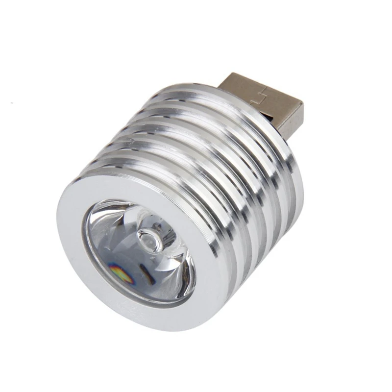 3X Алюминиевый 3 Вт USB Светодиодная лампа Розетка Прожектор Фонарик Белый свет Изображение 1