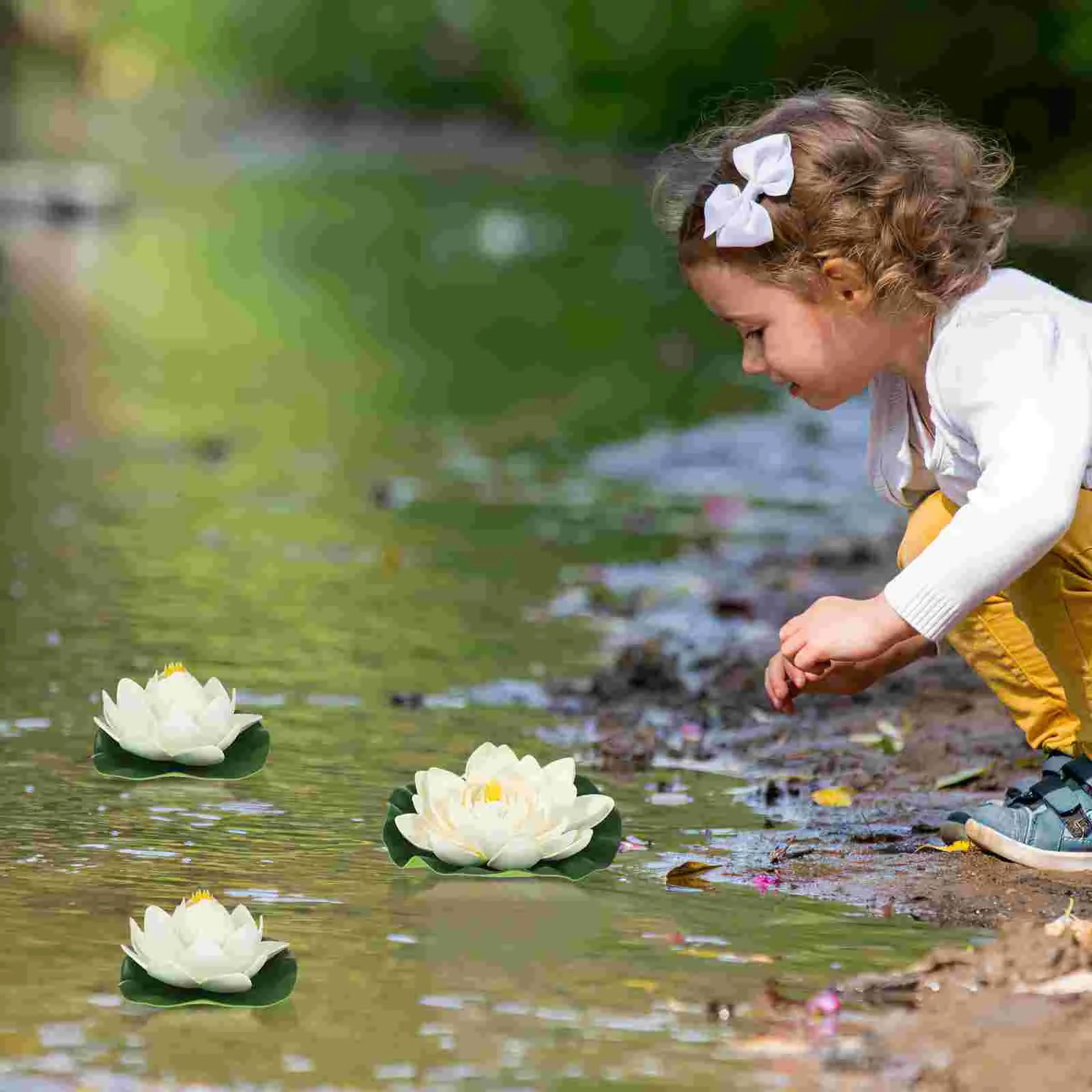Искусственные растения Комнатный плавающий лотос Ложная водяная лилия Цветочный декор пруда Лилии Изображение 1