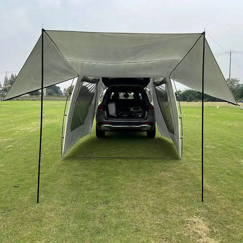  Открытый кемпинг Автомобиль Заднее расширение палатки Водонепроницаемый прицеп Палатка Кемпинг Укрытие Навес Автомобиль Багажник Палатка Для Тура Барбекю Пикник Изображение 1