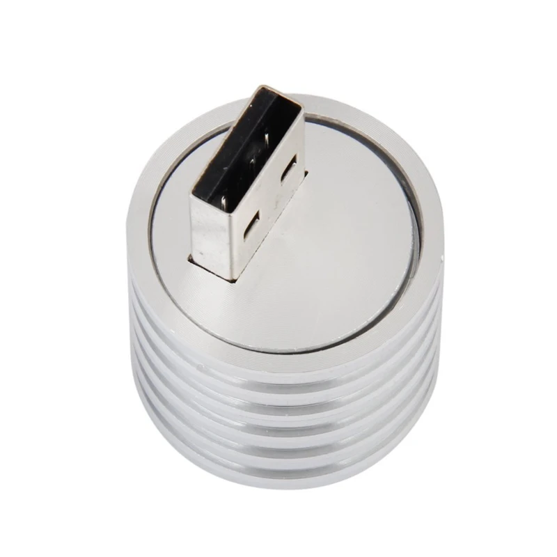3X Алюминиевый 3 Вт USB Светодиодная лампа Розетка Прожектор Фонарик Белый свет Изображение 2