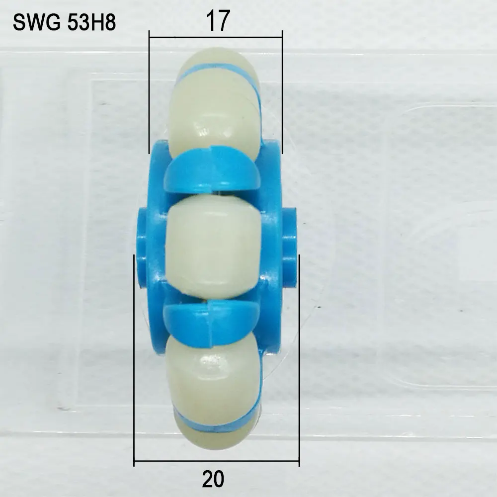 53 мм двусторонний шестигранный многонаправленный пластиковый конвейерный ролик M8 нейлон из АБС-пластика переносной ролик для переноса стола diy ML-53 роботизированные колеса Изображение 2