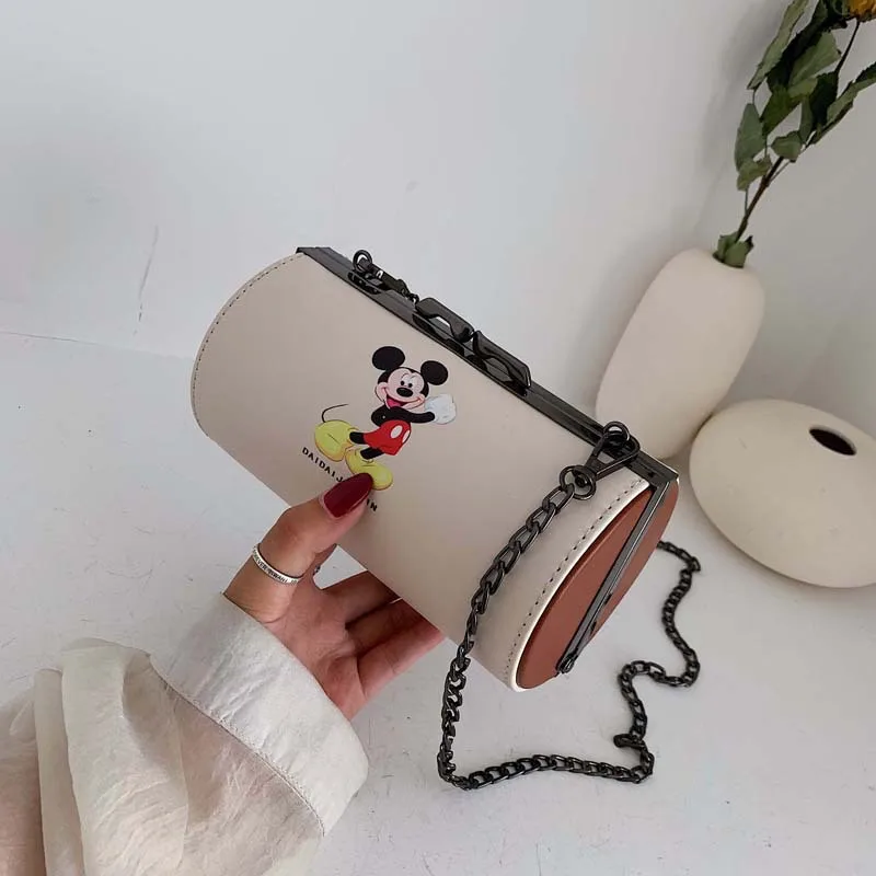 Disney Микки Маус осенняя сумка-мессенджер через плечо женская модная цепочка маленькая круглая сумка с монетой леди Минни Сумка для мобильного телефона Изображение 3