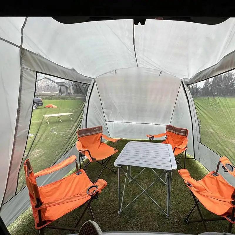  Открытый кемпинг Автомобиль Заднее расширение палатки Водонепроницаемый прицеп Палатка Кемпинг Укрытие Навес Автомобиль Багажник Палатка Для Тура Барбекю Пикник Изображение 3