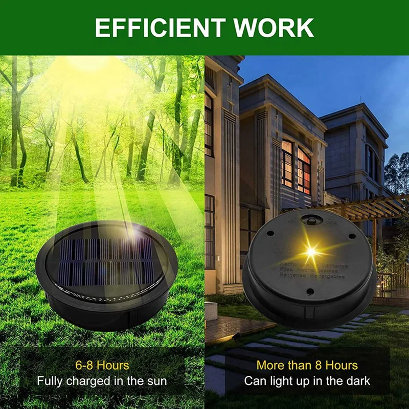 6 Pack Big Solar Light Replacement Top For Outdoor Hanging Lanterns, более мощный и более энергоэффективный Изображение 4