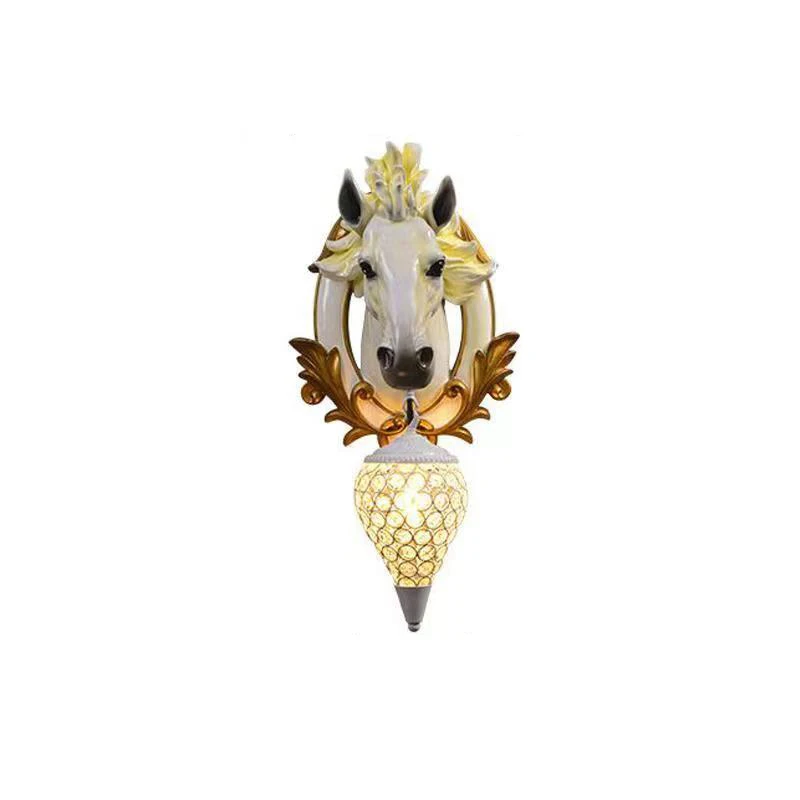 DLMH Современный настенный светильник с лошадиной головой Персонализированный и креативный Гостиная Спальня Прихожая Украшение прохода Освещение Свет Изображение 4
