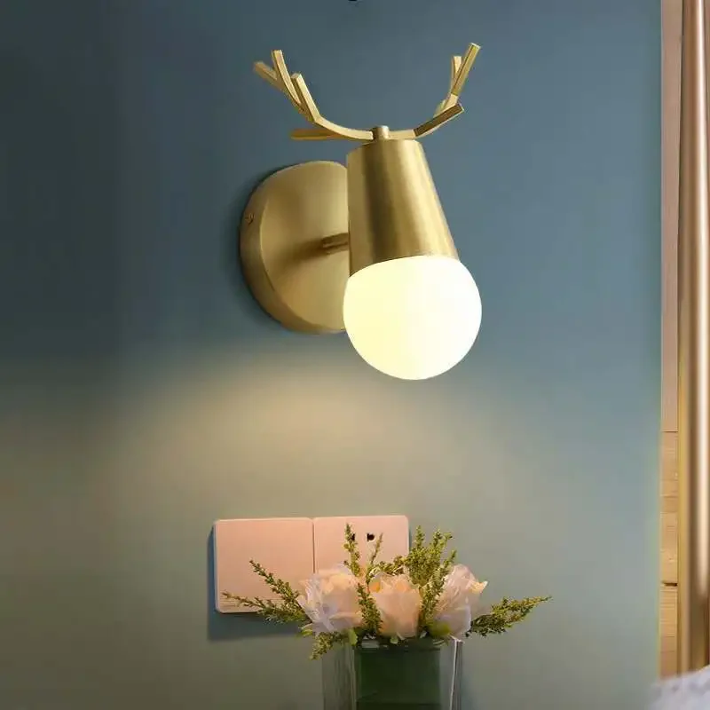 Скандинавский настенный светильник креативный и персонализированный настенный светильник из рога оленя, гостиная, спальня, прикроватная столовая, настенный светильник из макарон, Изображение 4