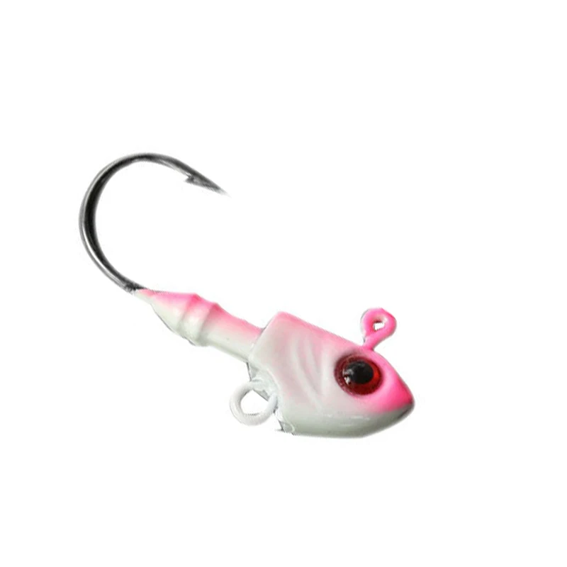 5 шт.-1 шт./пакет 3D глаз Рыбацкая головка в форме рыбы рыболовный крючок джиг-головка басс рыбалка приманка красная голова рыбы Spin Underspin Джиг Изображение 5