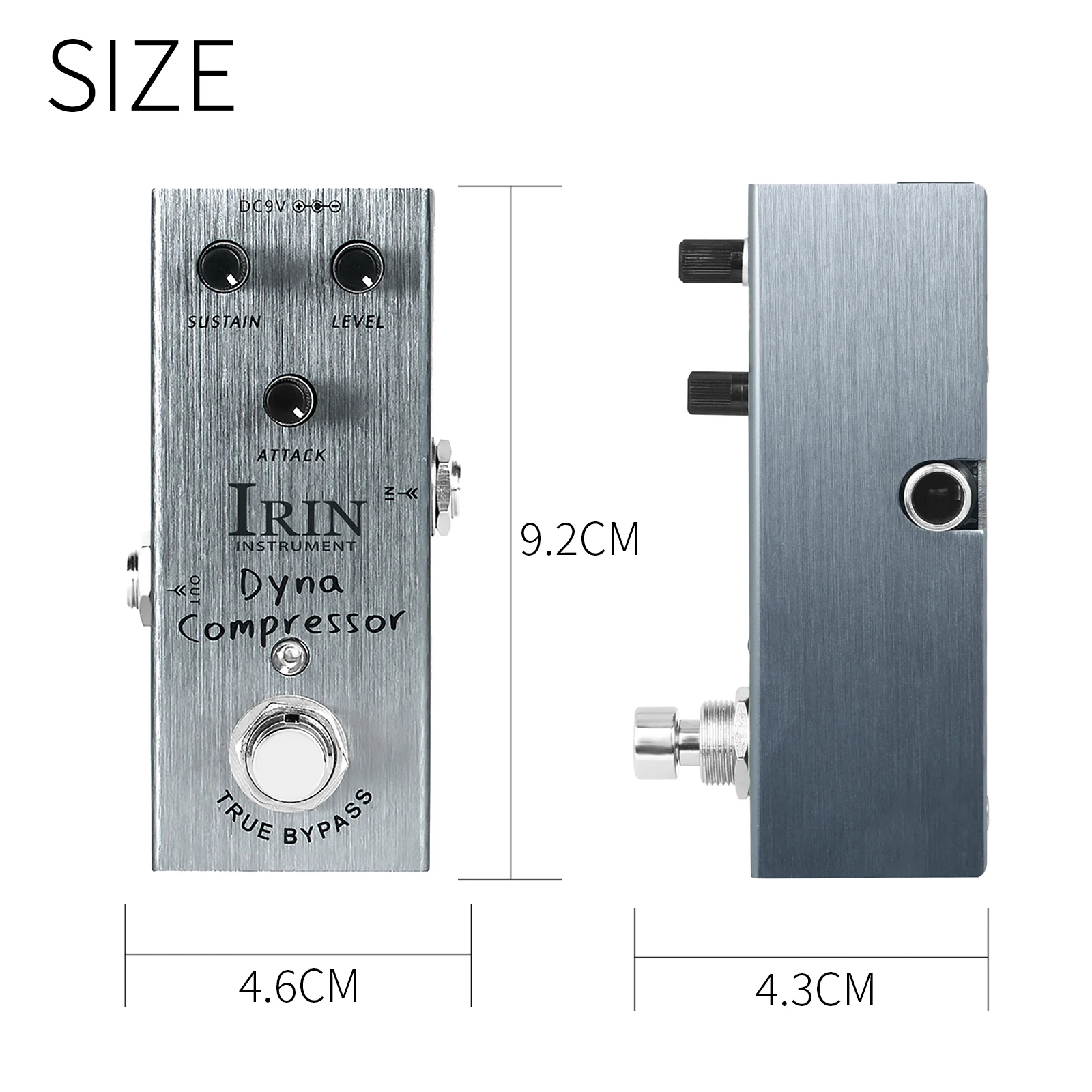 IRIN AN-06 Динамический компрессор Гитарная педаль эффектов с адаптером 9 В Воссоздание Классический компрессор Ross Малошумная гитарная педаль Изображение 5